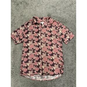 Earthbound Trading Co Shirt Mens Short Sleeve Floral Camp Size Small Hawaiian